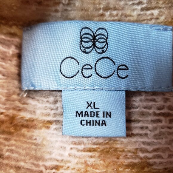 CeCe Cream and Brown Crew Neck Sweater with Nordic Pattern XL Fair Isle - Picture 3 of 11